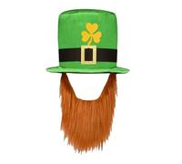 THE REPLICANT Chapeau Saint-Patrick Géant avec Barbe Rousse Intégrée/Accessoire Fête Irlandaise
