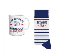 THE REPLICANT Coffret Cadeau Tasse (Mug) et Paire de Chaussettes Thème Pétanque