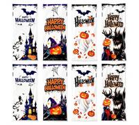 THE REPLICANT Lot de 8 Sachets Cadeaux Halloween - Emballages Transparents pour Friandises et Bonbons - Motifs Citrouille, Fantôme et Monstre - 10 x 24 cm