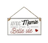 THE REPLICANT Plaque à Murale en Bois à Suspendre avec Mamie C'est la Belle Vie