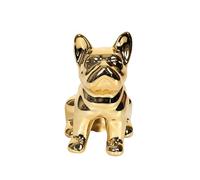 THE REPLICANT Statue Mini Bulldog en Céramique Noire/Hauteur: 9 cm (Doré)