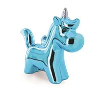 THE REPLICANT Tirelire Licorne Reflets chromés/Colori au Choix : Rose, Bleu, Blanc (Bleu)
