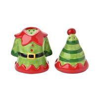 The Seasonal Gift Co - Salière et poivrière de Noël en costume d'elfe et chapeau - Cadeau de Noël festif et articles de maison pour cadeaux de Noël, cadeaux de Noël et salle à manger - Articles de