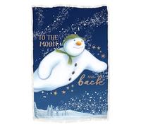 The Snowman Couverture Polaire sous Licence Officielle | Polaire Super Douce et Chaude avec Dos Sherpa | Motif Flurry Bleu | Parfaite pour la Maison, Les soirées Pyjama et Le Camping | 120 x 150 cm