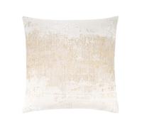 THE-TINOART Lot de 1 Housse de Coussin décorative carrée en Velours Jacquard pour canapé, Salon, Chambre à Coucher, Voiture - 55,9 x 55,9 cm, crème dorée, Blanc crème