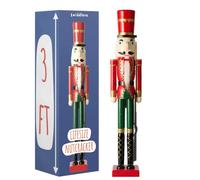 THE TWIDDLERS Grand Casse-Noisette Noël 90 cm, Soldat Figurine Bois | Décoration Rouge, Christmas Nutcracker Soldier, Personnage Traditionnel, Casse-Noisettes Déco