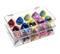 The Useful Co. UCO Présentoir Lunettes 2 Pièces, Rangement Lunettes Transparent Empilable, Organisateur à Tiroir et Étui, Boîte à Lunettes et Rangement Bijoux en Acrylique