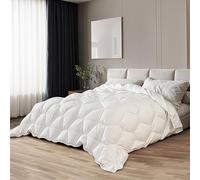 The White Stone Couette 210 x 240 cm de 150 g | Rembourrage Doux en ouate Douce | Couette matelassée en Microfibre hypoallergénique Blanche | Couette pour Lit 2 Personnes