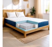 The White Stone Matelas 140x190cm, Hauteur 30 cm, avec Ressorts Ensachés et Memory Foam