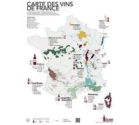 The Wine Galaxy IDEE Cadeau : Carte imprimée des vins de France et des régions viticoles (Format Standard 50x70cm) | Affiche Murale sur Le vin français | Poster avec Carte du vignoble de France