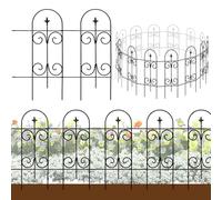 Thealyn Bordure de clôture de jardin décorative en métal 82 cm x 6,1 m - Panneaux de clôture en fer forgé antirouille pour parterres de fleurs, arbres, barrière d'animaux