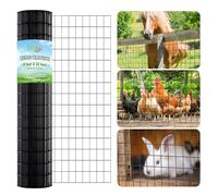 Thealyn Grillage de jardin de 1,21 m x 15,2 m pour une utilisation sur poteau de clôture de 1,5 m, trous de 5 cm x 7,5 cm, clôture à chaud, grillage soudé avec revêtement en PVC de 2 mm pour cage de