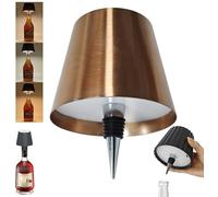 Theaque Tête lumineuse sans fil pour bouteille de vin, lampe LED portable sans fil avec 3 modes d'intensité de la lumière, rechargeable à commande tactile pour n'importe quelle bouteille (champagne)