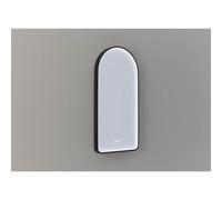 Thebalux Miroir M27 - Modèle arche équipé d'un cadre noir mat avec LED indirecte - changement de couleur - fonction de variation - mémoire - chauffage de miroir - commande tactile M27500MZ