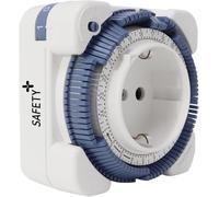 Theben 0260833 Safety-Plus - Minuteur analogique - Prise de courant analogique - Minuterie analogique - Avec programme quotidien - Protection de contact accrue - 230 V CA