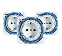 Theben MP026030 theben-timer 26 - Horloge analogique, interrupteur de prise de courant, prise de programmation horaire, blanc (lot