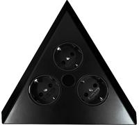 THEBO ST 3007/C Mira Triangle, éléments de prises de courant à encastrer, noir