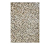 Thedecofactory Tapis en Cuir recyclé Motif Damier Gris Clair 120x170