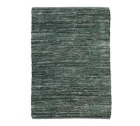 Thedecofactory Tapis en Cuir tressé Bleu Gris 160x230