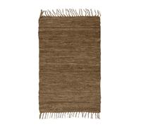 Thedecofactory Tapis en Cuir tressé Taupe 60x90