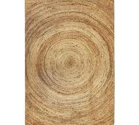 Thedecofactory Tapis en Jute tressé Main Motif Rond Naturel 300x400
