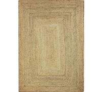 Thedecofactory Tapis Jute Naturel tressé Artisanal 160 x 230 cm Beige - Style bohème rectangulaire pour Salon, Chambre, entrée et Couloir - Style bohème