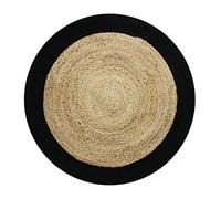 Thedecofactory Tapis Rond en Jute Coton Bande Noire diam.120