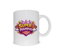 thedifferent Mug petit déjeuner avec de nouveaux graphismes drôles - Logo Super MAMMA - Latte Café Thé Mug Relax idée cadeau anniversaire Noël fête maman soeur amie grand-mère