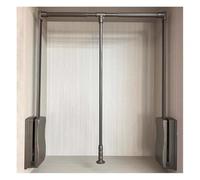 THEGA Barre De Penderie Rabattable Et Réglable - Système De Levage pour Garde-Robe À Fermeture Progressive - Support en Alliage D'aluminium (Fixation Latérale Ou Arrière)