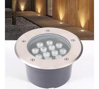 THEGA Lumière Jardin Enterré - Spot Encastrable LED Exterieur, Éclairage Chemin d'éclairage au Sol Rond AC 220 V, projecteur Sol intégré étanche IP67, lampadaire pelouse/terrasse/Jardin(RGB,18W)