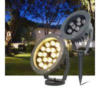 THEGA Projecteur LED pour Arbres - AC 220V Projecteur LED Extérieur Rond, Lampe Darbre Étanche IP65 avec Triple Prise, Lampadaire Extérieur, Éclairage Paysager Arbres(RGB,A-6W)