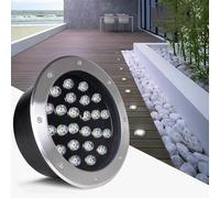 THEGA Spot Encastré Extérieur - Éclairage Paysager LED, IP67 Étanche Lampe Jardin Enterré, 220V en Acier Inoxydable Projecteur De Chemin Intégré, Spot Exterieur(Warm White Color,48w)