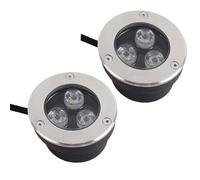 THEGA Spot LED D'extérieur 2 Pièces - Spot Encastrable Extérieur Ultra Fin 3 W LED, Lumière Enterrée Extérieure Étanche IP67, Spot Pelouse Encastré Sol, Lampe Jardin Paysager(Red,24V)
