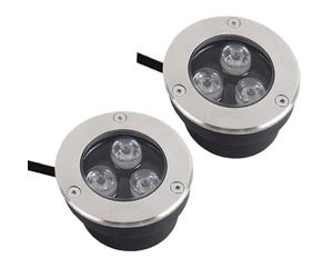 THEGA Spot LED D'extérieur 2 Pièces - Spot Encastrable Extérieur Ultra Fin 3 W LED, Lumière Enterrée Extérieure Étanche IP67, Spot Pelouse Encastré Sol, Lampe Jardin Paysager(Red,220V)