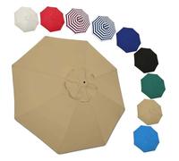 THEGA Toile De Rechange pour Parasol De Terrasse (2 M / 2,7 M / 3,0 M), Housse De Remplacement À 6 Ou 8 Baleines, Compatible avec Parasols De Jardin Et De Marché