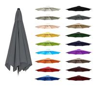 THEGA Toile De Remplacement Pour Parasol (6 Ou 8 Baleines) - Protection Solaire Et UV - Toile Supérieure Épaisse Pour Parasol De Jardin Et De Terrasse