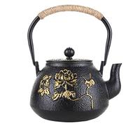 Théière 1200 ML Fonte Vintage Peint À La Main Or Thé Pot Fer Pour Le Thé