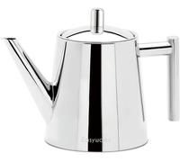 Théière à double paroi en acier inoxydable avec infuseur à thé, capacité 1000 ml, finition chromée