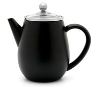 Théière à double paroi Eva, 0,5 L, noire, en acier inoxydable
