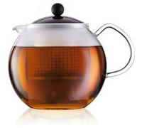 Bodum Théière à piston Assam 1823-01 avec anse, couvercle et filtre plastique/verre Noir 0,5 L