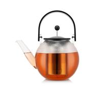 Bodum Théière à piston Assam 12267-01 1,5 L inox/verre noir avec anse et filtre