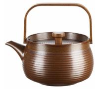 Théière ASA avec anse en bois, marron 17,4 x 14,2 cm, h. 15,6 cm, 0,6 l.