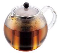 Bodum Théière à piston Assam 1807-16 en verre – Filtre et couvercle inox 0,5 L