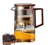 Théière Avec Infuseur,Théière En Verre Avec Poignée | Bouilloire À Thé Avec Séparation D'eau, Théière En Verre - Théière Magique Transparente À Une Touche Avec Poignée En Bois, Lave-vaisselle, Machine
