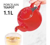 Théière avec insert de tamis - 1,1 L Porcelaine de haute qualité en rouge