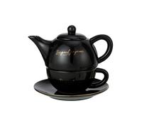 Théière avec Tasse & Sous-Tasse "Ilene" 19cm Noir