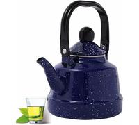 théière， Bouilloire à thé élégante en émail bleu - Capacité(1.1L)