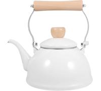 théière， Bouilloire à thé en émail Vintage de 1, 5 l(White)