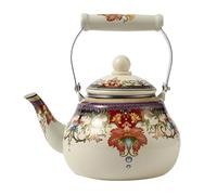 théière， Bouilloire à thé fleurs blanches avec poignée en céramique(2.5L)