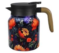 Théière de 800 ml, motif floral, en acier inoxydable 316, isotherme, avec filtre